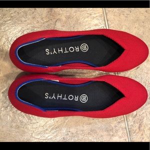 Rothys Cherry Red Size 7.5 worm once EUC